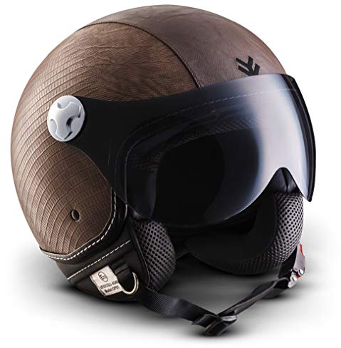 ARMOR HELMETS® AV-84 „Ranger“ · Jet-Helm · Motorrad-Helm Roller-Helm Scooter-Helm Moped Mofa-Helm Chopper Retro Vespa Vintage Pilot Biker Damen · ECE 22.05 Visier Schnellverschluss Tasche XL (61-62cm)