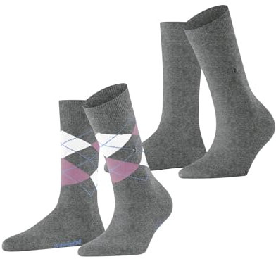 Burlington Damen Socken Everyday Mix Multipack W So Baumwolle gemustert 2 Paar, Grau Light Grey 3401, 36-41