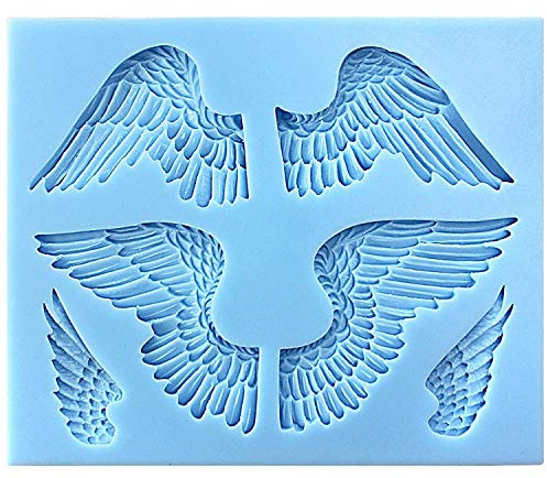 musykrafties Taille Assortie Ailes d'ange Fondant Moule Silicone pour Art du Sucre Petit gâteau Décoration de Gâteau Résine Époxy Moulage Argile Polymère Cire Artisanat Projets