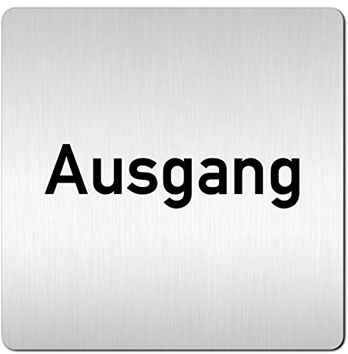Türschilder24 XXL Schild - Türschild (B) • 125 x 125 mm • Eingang/Ausgang • 1,5 mm Aluminium Vollmaterial • 100% Made in Germany (Ausgang)