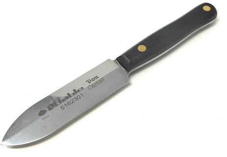 BOHLE Don Carlos 5162301 - Cuchillo de masilla con mango de madera negro y hoja afilada, recta, continua de 28 mm de ancho y 110 mm de largo con nervadura