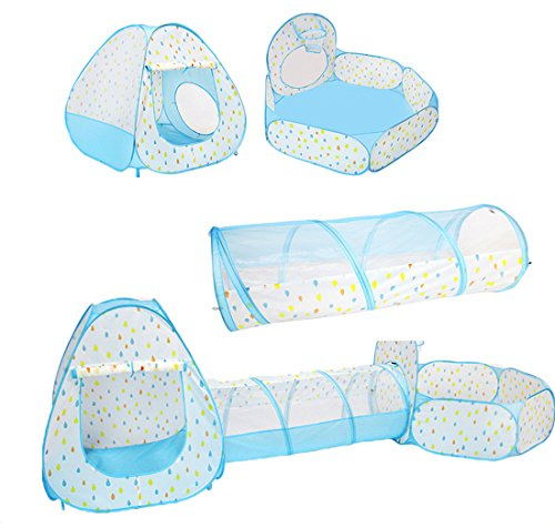 Tente tunnel rampante avec piscine à balles pour enfants, intérieur et extérieur Hi Suyi