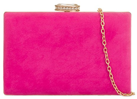 LeahWard Women's Clutch Bag Suede Wedding Evening Party Handbags 672 (Rose)