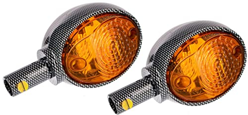 MZA-Flügel Set: 2 Blinker in Carbonoptik mit orangenem Glas - Simson KR51/1 Schwalbe, KR51/2 Schwalbe, SR4-2 Star, SR4-3 Sperber, SR4-4 Habicht, MZ ES