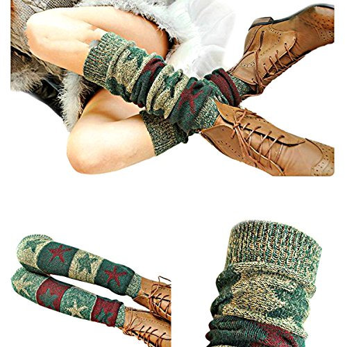 Amorar Damen Winter Stulpen Beinwärmer Stiefelmanschette Leg Warmer Stricken Boots Cover Kniestrümpfe Strümpfe Stiefel Boot Abdeckung Retro