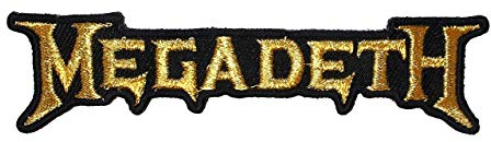 Megadeth Gold Band Logo Heavy Metal Music Embroidered Iron On Applique Patch Aufnäher Besticktes Patch zum Aufbügeln Applique Souvenir Zubehör