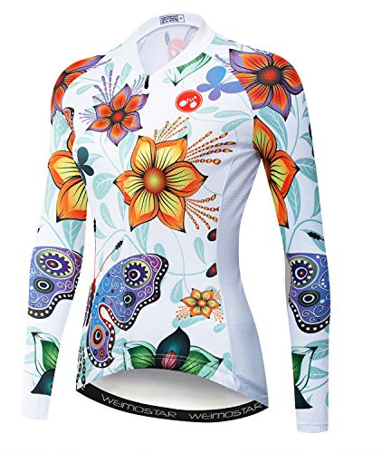 Radtrikot Damen Radfahren Langarm Jersey Frauen Bike Trikot Shirts Lange Rennrad Kleidung MTB Sportbekleidung Tops