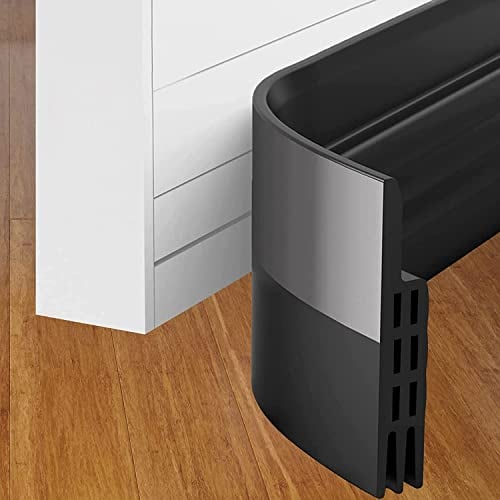 Burlete Puerta,HEQUN Burlete Bajo Puerta Burlete Autoadhesivo de Goma de Silicona, Antipolvo Aislamiento Acústico Prueba De Viento y Agua 100 x 5cm (negro)