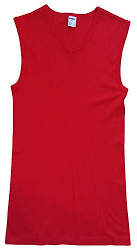 HERMKO 16050 Herren Business Muskelshirt V-Neck angenehm weich Dank Modal, Größe:D 6 = EU L, Farbe:rot