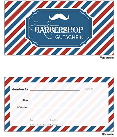 100 Gutscheine Gutscheinkarten Geschenkgutscheine – edel neutral Barbershop Barber Shop Friseur Frisör