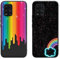 Yoedge [2 Stück für Huawei P10 Lite Hülle, Matt Silikon Ultra Dünn Weich TPU Kratzfest Stoßfest Handyhülle, Cute Regenbogen Muster Motiv Schutzhülle für Huawei P10 Lite 2017 5,2 Zoll - Schwarz
