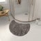FUYILIFE Quadrant Curved Bath Mat, Semi Circular Shower Mat,Microfibre Corner Shower Mats Non Slip, Fluffy Washable Curved Bath Mat Rug (Gray), (A00009)