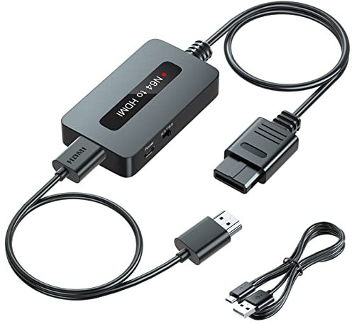 Convertisseur N64 vers HDMI, prend en charge le commutateur de rapport 4 : 3/16 : 9, câble HDMI pour N64, Nintendo 64 vers HDMI compatible avec Nintendo 64/Super SNES/NGC