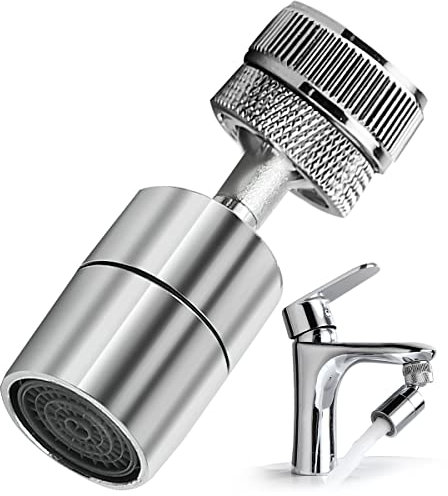 Universal Wasserhahn Luftsprudler, XiXiRan 360-Grad Drehbarer Wasserhahn Schwenkkopf, Spritzfilter Wasserhahn Sprayfaucet, Beweglicher Spritzfilter Hahn für Badküche Badezimmer