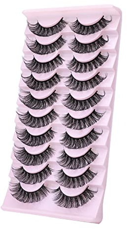 Fake Lashes Wimpern Extensions, 10 Paar Russian Strip Lashes Wispy Cat Eye Wimpern Extensions Künstliche Girl Got Lashes Cluster Lashes Selbstklebende Falsche Wimpern Set Eyelashes Anime Lashes
