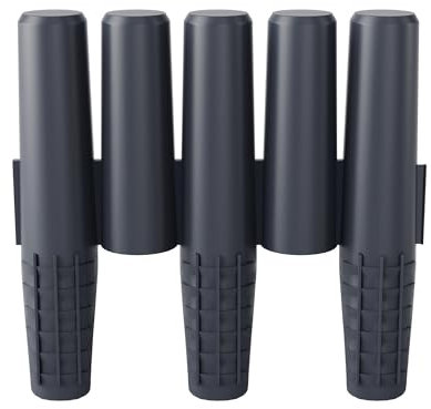 UISEBRT Rasenkante Kunstoff Holzoptik Beeteinfassung 5,6m Garten Border Gartenzaun Mähkante Beetumrandung Palisade Blumenbeet Garten Dekorativ, 1 Element (L x H): 28cm x 24,5cm, Anthrazit