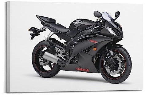 ZENGYL Extreme Sport Racing Motorrad Poster Schwarz YZF R6 Poster Dekorative Malerei Leinwand Wandposter und Kunstdruck, moderne Familie Schlafzimmer Dekor Poster 40 x 60 cm