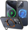 SODI Hülle für iPhone 15 Pro Hülle Stoßfest Handyhülle für MagSafe 15 Pro Phone Case Kratzfeste Schutzhülle Matt Schwarz Handy hülle (starker Magnet, unsichtbarer 360° Ring Ständer, Militärschutz)