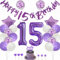 Kiwochy Lila 15 Geburtstag Deko Mädchen 15 Geburtstag Dekoration Lila Tortendeko Geburtstagsdeko 15 jahre Luftballons Nummer 15 Folienballon 15. Geburtstag Party Deko 15 jahre Geburtstag Deko Ballon