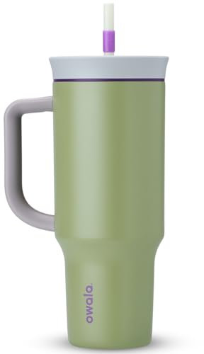 Termo Owala Tumbler con Popote 40 oz (1.18 L), sin BPA, acero inoxidable (Hip Cactus (Verde Oscuro))