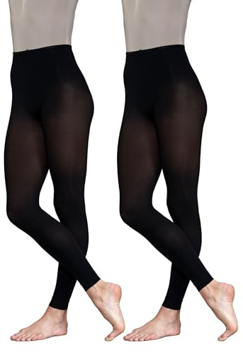 Silky Dance 2 paia di collant da danza senza piedi, 60 denari, confezione multipla senza piedi, per ragazze, bambini, adulti, donne, in nero, marrone chiaro e rosa