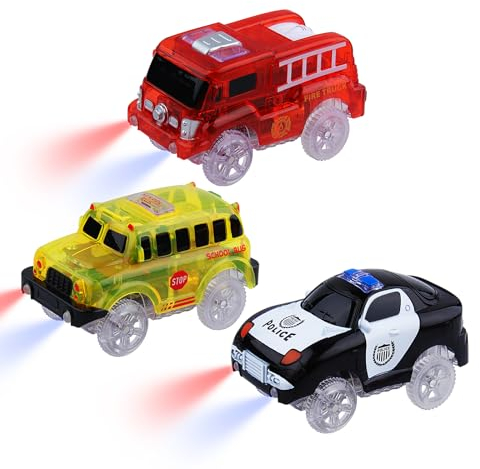 Tracks Autos Magie, 3-Pack Track Zubehör Autos Kinder pädagogisches Puzzle Track Auto Spiel Set für 3 4 5 6 7 Jahre alte Kinder Jungen Mädchen Versorgung mit den meisten Rennwagen Track