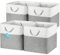 OrganiHaus 33x33 Cube Storage Bins Set of 4, Kallax Storage Boxes, Fabric Cube Storage Baskets for Shelves, Canvas Storage Cubes Boxes, Cube Storage Boxes, Cubby Bins for Nursery Decor - Grey/White
