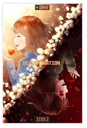 AAVEDA Game Undertale Leinwand-Poster, Schlafzimmer-Dekor, Sportlandschaft, Büro, Raumdekoration, Geschenk, ungerahmt, 30 x 45 cm, 10 Stück
