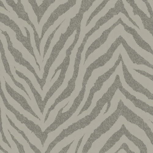 Papier peint intissé Zébrures 1005 x 52cm Taupe | Revêtement Mural, Tapisserie | Ambiance Facile à poser et à enlever