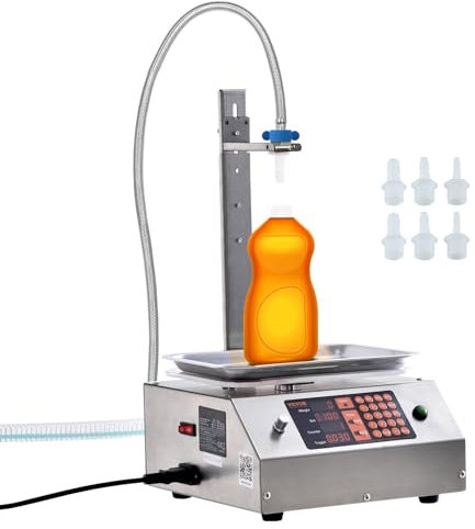 VEVOR Machine de Remplissage de Liquide Automatique Capacité de Pesée 30-15000 g Remplisseuse de Bouteilles Commande Numérique pour Lait, Eau, huile, Vin, Boissons, Détergents, Shampoing, Buse Unique