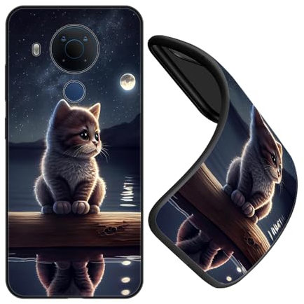 JEZSTHAI Schutzhülle Kompatibel mit Handy Nokia 5.4 Hülle Silikon Muster Design Handyhülle,Ultra Dünn Weiche Fallschutz Stoßfeste Anti-Kratzt Rückseite Bumper Case,B05