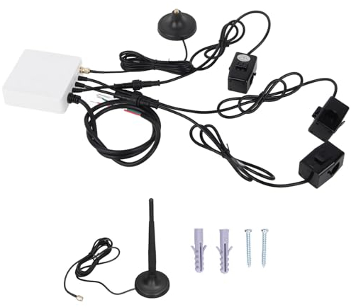 XTevu WiFi Energy Monitor 3 Phase 4 Wire Smart Energy Monitor Clamp Meter Set Home Electricity Power Meter with 3 120A Circuit Levels Sensors 100‑240V