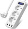 Doppelstecker für Steckdose, SNYZPN 2 in 1 Steckdosenadapter mit Flexible Kable, Verlängerungskabel mit 2-Fach Schuko Y PVC Isolierung, 3 x 1,5 mm², 16A/250V/Max 3680W, für Küche, Büro Weiß