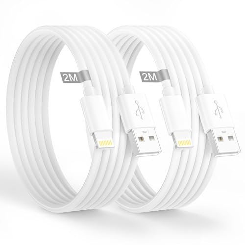 iPhone Charger Cable 2M 2Pack[Apple MFi Certified],USB to Lightning Cable 2M Long iPhone Cable Fast Charging iPhone USB Cable iPhone Charging Cable Lead Wire for iPhone 14/13/12/11 Pro Max/XS/8/7/iPad