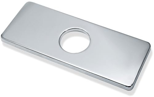 Murtenze Piastra di copertura per foro del rubinetto del lavandino da 15,2 cm, piastra cromata per rubinetto, in acciaio inox, per cucina, bagno, lavello con 1 foro o 3 fori da 10 cm, 1 confezione