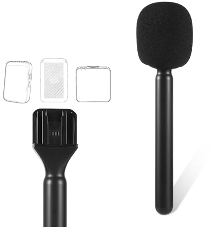 Supporto Microfono, Supporto Mic Adattatore Palmare Microfono Supporto Maniglia Microfono con Paravento DJI Mic 1/2 Wireless GO II Accessori Intervista Rig Sostituzione