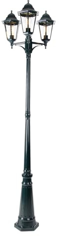 Qazqa classic-antique außen Laterne für den Garten - New Orleans - Grün, max. 60W, Geeignet für LED, 223cm, IP44, 3-flammig