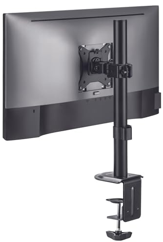 Outshine Gaming Single Monitor Mount - Fits 17-32 Monitors, Supports Up to 9kg, Free-Tilting Design, Height Adjustable, 360° Rotation, VESA Compatible, Cable Management, Clamp/Grommet Options