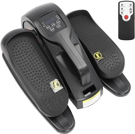 Ellipsentrainer, Motorisierter Unter Schreibtisch, 5 Gang Pedaltrainer Einstellbare Richtung mit Fußmassagen & Led Display, Tragbarer Heimtrainer für Haus oder Büro für sitzende Übung (Schwarz)