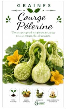20 Graines de Courge Pélerine (Lagenaria siceraria) pour gourdes ou décoration - Facile à cultiver