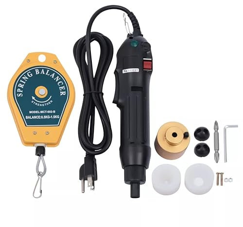 Handheld Bottle Capping Machine Black Electric Screw Capper Sealing Machine 10-30mm Bottle Sealing Machine with Aluminum Capping Head, Silicone Rubber Rings and Wrench
