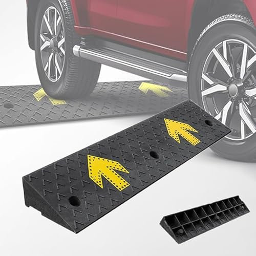10cm 15cm Hoch Bordsteinrampe, Schwellenrampe Gummi, Anti-Rutsch Treppenrampe, Robustem Auffahrrampe Für Auto, Rollstuhl, Wohnmobil, Motorrad(100 * 30 * 13cm/39 * 12 * 5.1in)