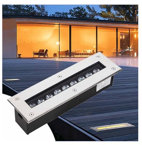 OrbitCob Spot LED Rectangulaire Encastrable au Sol avec Verre Trempé - Éclairage Extérieur Étanche IP66 pour Jardin, Terrasse, Escalier (Certifié CE)(Blanc Chaud 3000K,3W)
