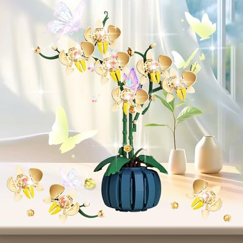 LURNODY Botanical Orquídeas, 766 PCS Juego de Decoración de Flores con Bolsa de Plástico para Jardín, Mini Orchid Botanical Collection Set, Decoración del Hogar, para Colecciones y Regalos de Plantas