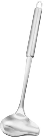TOPPERFUN cuchara de pico de pato de acero inoxidable cuchara para servir espesada cuchara de salsa cucharón de salsa de metal Cuchara con Spout de vertido acero inoxidable 201 Plata
