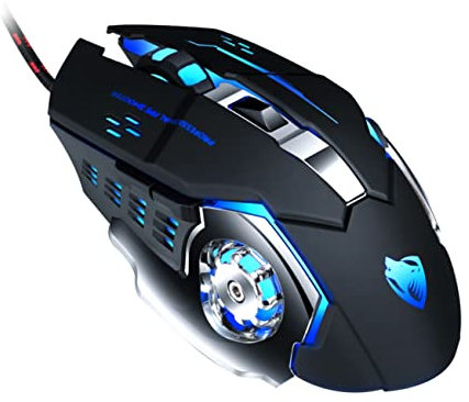 UKCOCO 1Pc Wired USB Gaming Mouse Professional Black Mice for PC Laptop Durable Material for Gamers Ergonomic Design for Comfortable Use