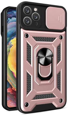 JayModCase Hülle für iPhone 11 Pro Max (6.5 Inch) Handyhülle Slide Kameraschieber Case Drehbarer Ringhalter Stoßfest Kratzfeste Schutzhülle Handy Hüllen iPhone 11 Pro Max - Roségold