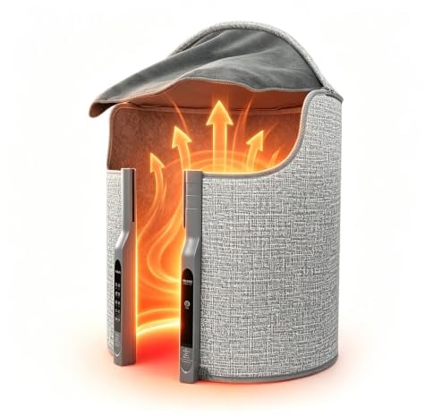 Wenbones Fußwärmer Elektrisch, Foot Warmer, fusswärmer, 8-Gang-Einstellung infrarotheizung standgerät mit thermostat Temperature up to 70 °C Foldable Heating Wall für homeoffice ausstattung