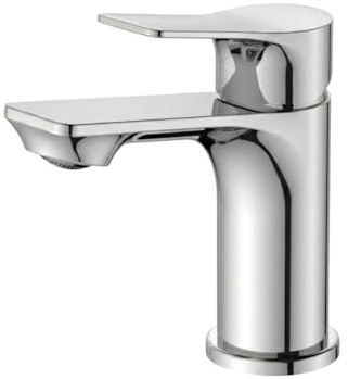 BELZ Chrom Wasserhahn Bad,Einhebel Waschtischarmatur 86mm | Einfache G3/8 Einlochmontage,Inklusive flexibler Schläuche.Leise,Messing,Rostfrei, pflegeleicht & dicht