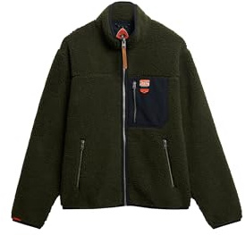 Superdry Herren Vintage Retro Borg Fleecejacke